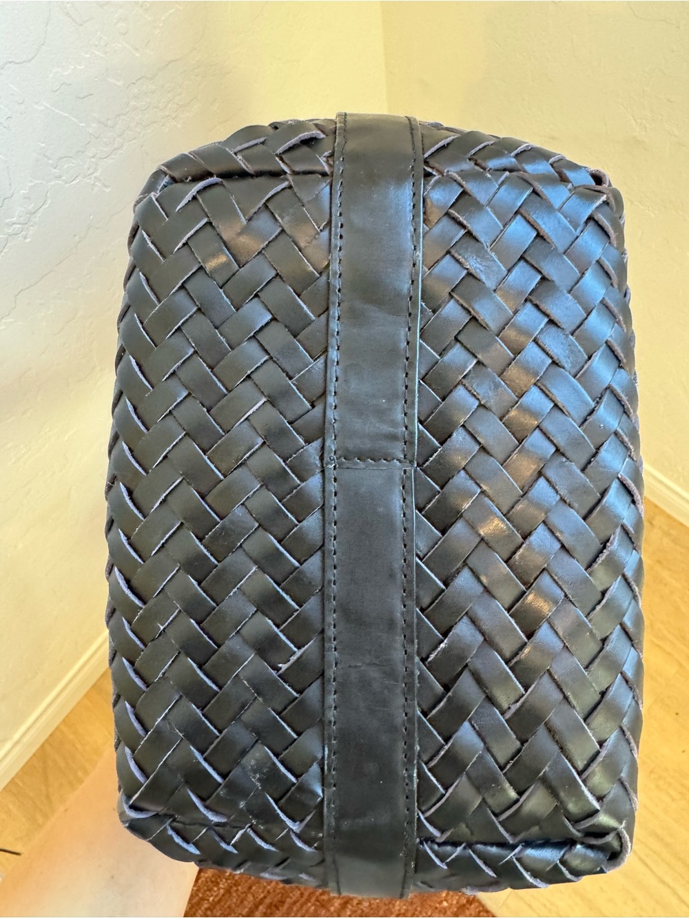 Mango Woven Leather Bucket Bag in Black - Picture 7 of 13
